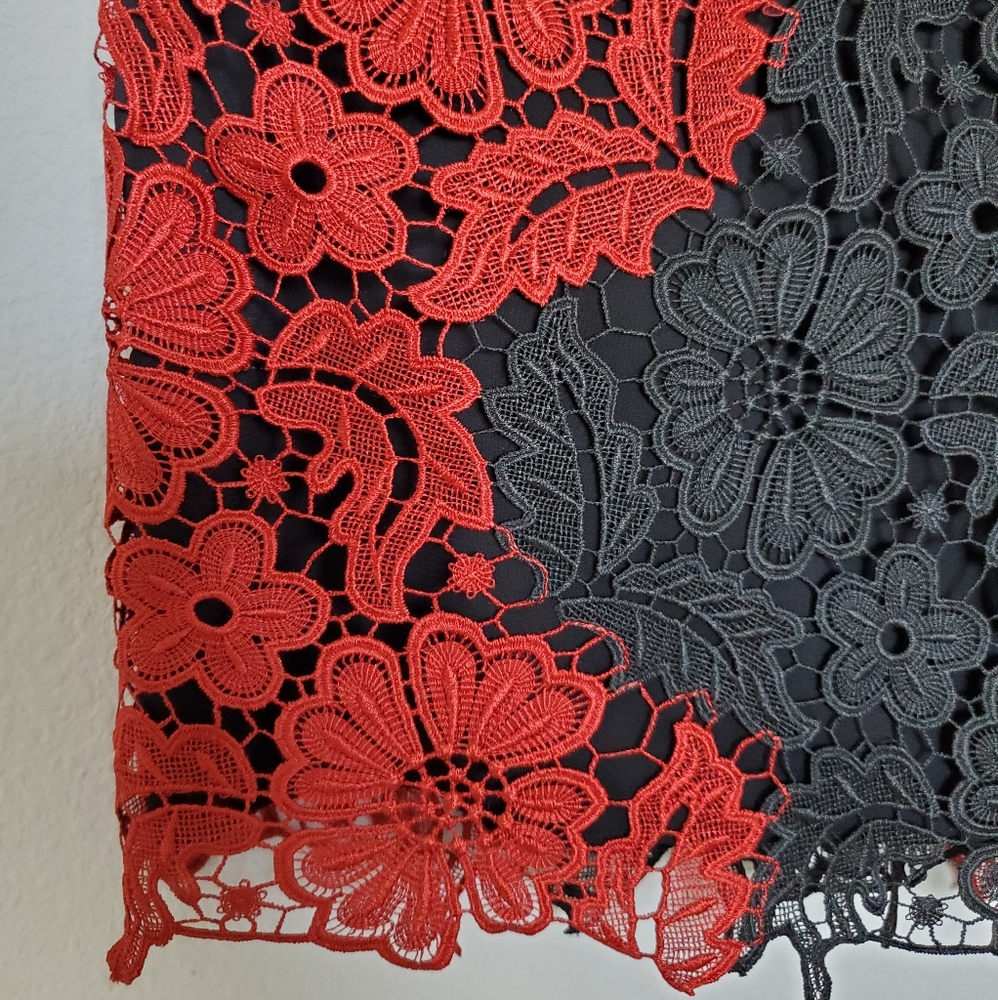 NWOT Alice + Olivia Farrel Guipure Lace Skirt - Picture 7 of 13
